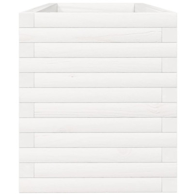 Jardinieră Grădină Albă - Lemn Masiv de Pin - 110x40x45,5 cm