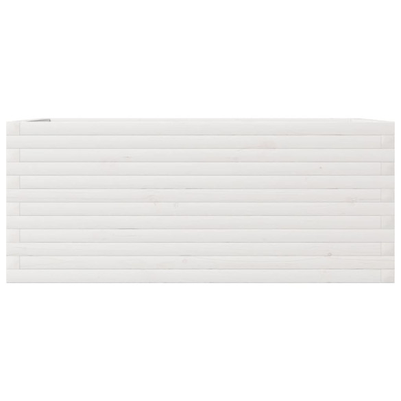 Jardinieră Grădină Albă din Lemn Masiv de Pin - 110x60x45,5 cm