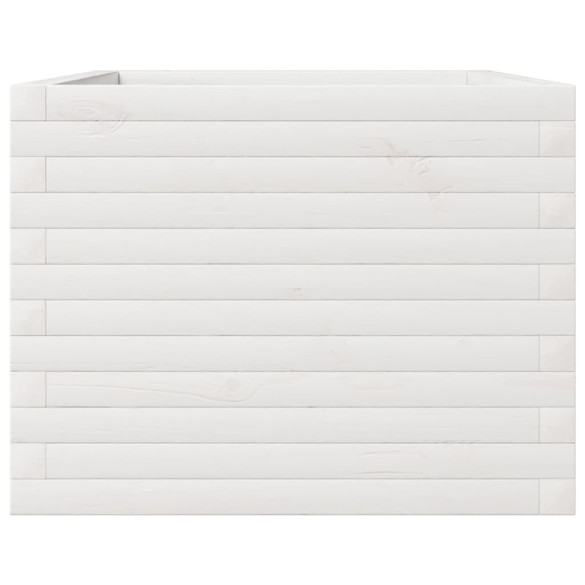 Jardinieră Grădină Albă din Lemn Masiv de Pin - 110x60x45,5 cm