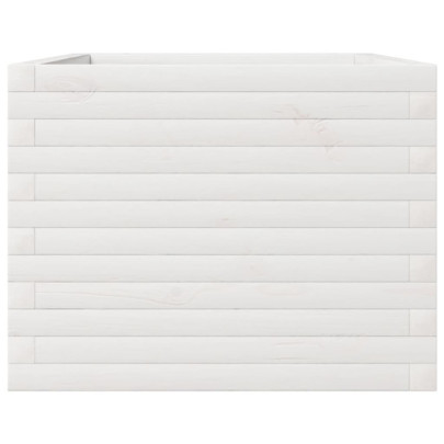 Jardinieră Grădină Albă din Lemn Masiv de Pin - 110x60x45,5 cm
