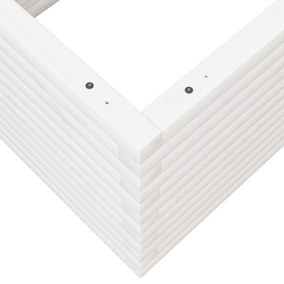 Jardinieră Grădină Albă din Lemn Masiv de Pin - 110x60x45,5 cm