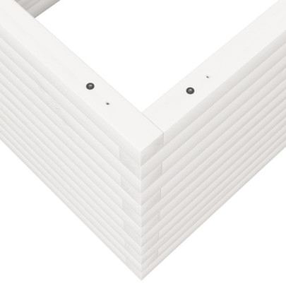 Jardinieră Grădină Albă din Lemn Masiv de Pin - 110x60x45,5 cm