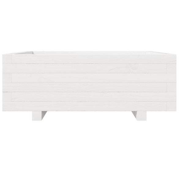 Jardinieră Grădină Albă - Lemn Masiv de Pin 70x70 cm