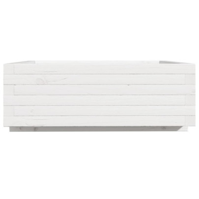 Jardinieră Grădină Albă - Lemn Masiv de Pin 70x70 cm