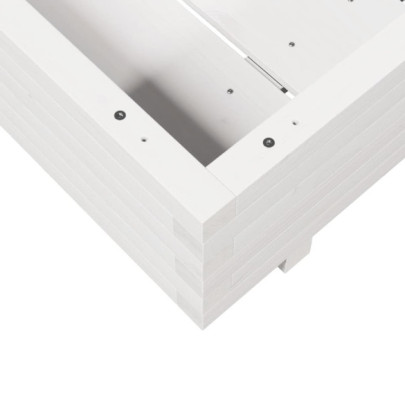 Jardinieră Grădină Albă - Lemn Masiv de Pin 70x70 cm