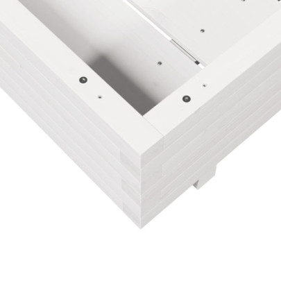 Jardinieră Grădină Albă - Lemn Masiv de Pin 80x80 cm