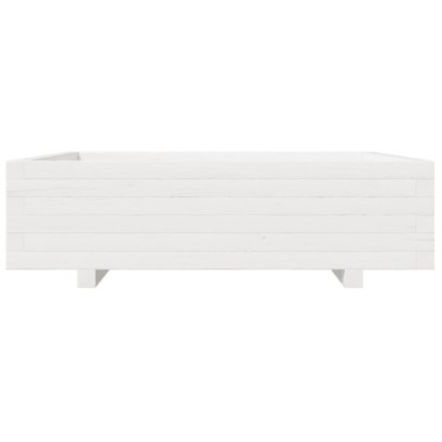 Jardinieră Grădină Albă - Lemn Masiv Pin 90x90 cm