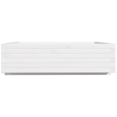 Jardinieră Grădină Albă - Lemn Masiv Pin 90x90 cm