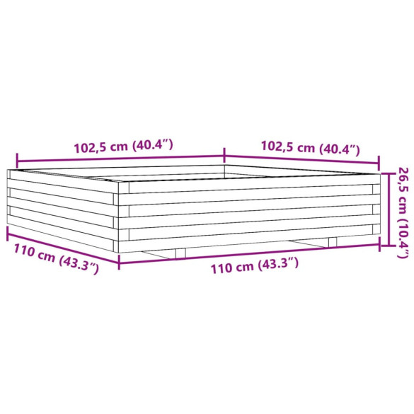 Jardinieră Lemn Douglas 110x110 cm | Livrare Gratuită