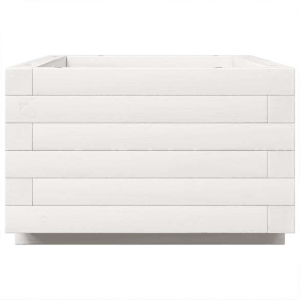Jardinieră Grădină Albă - Lemn Masiv de Pin - 70x40x26,5 cm