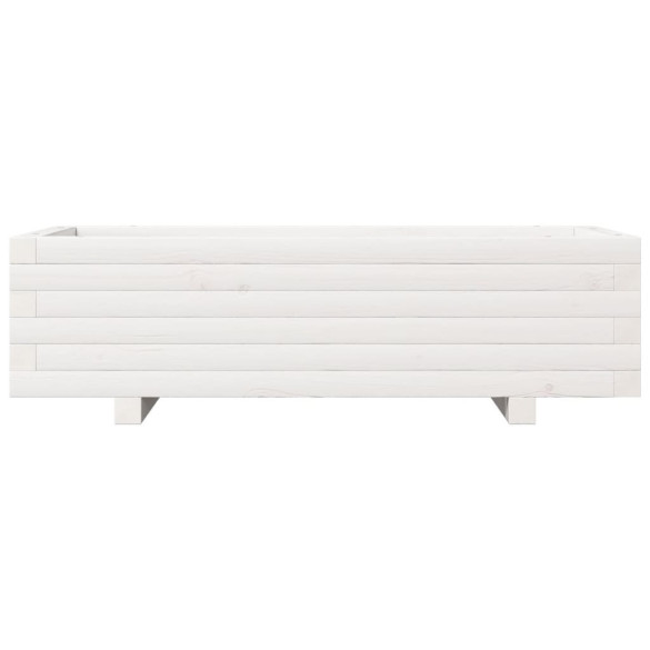 Jardinieră Grădină Albă - Lemn Masiv de Pin - 90x40x26,5 cm