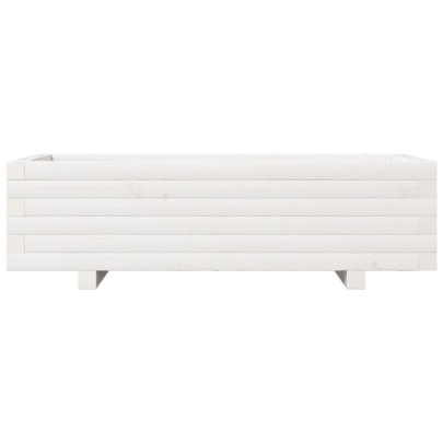 Jardinieră Grădină Albă - Lemn Masiv de Pin - 90x40x26,5 cm