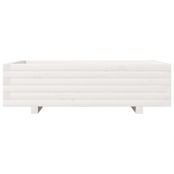 Jardinieră Grădină Albă Lemn Masiv de Pin - 90x60x26,5 cm
