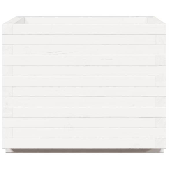 Jardinieră Grădină Albă - Lemn Masiv de Pin 60x60 cm