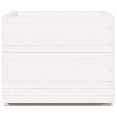 Jardinieră Grădină Albă - Lemn Masiv de Pin 60x60 cm