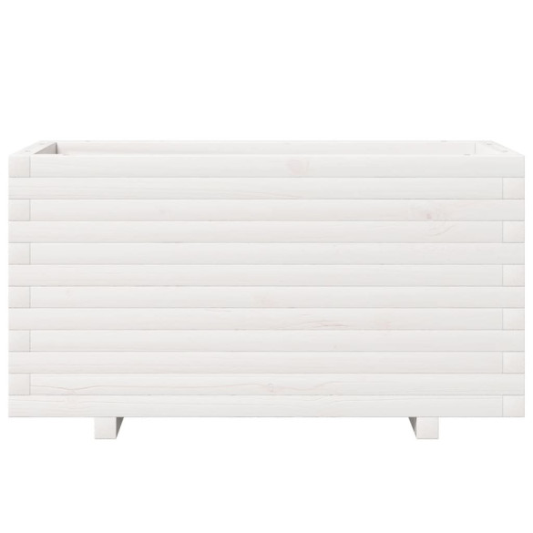 Jardinieră Grădină Albă Lemn Masiv de Pin - 90x40x49,5 cm