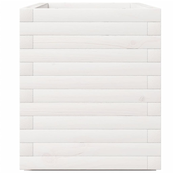 Jardinieră Grădină Albă Lemn Masiv de Pin - 90x40x49,5 cm