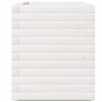 Jardinieră Grădină Albă Lemn Masiv de Pin - 90x40x49,5 cm