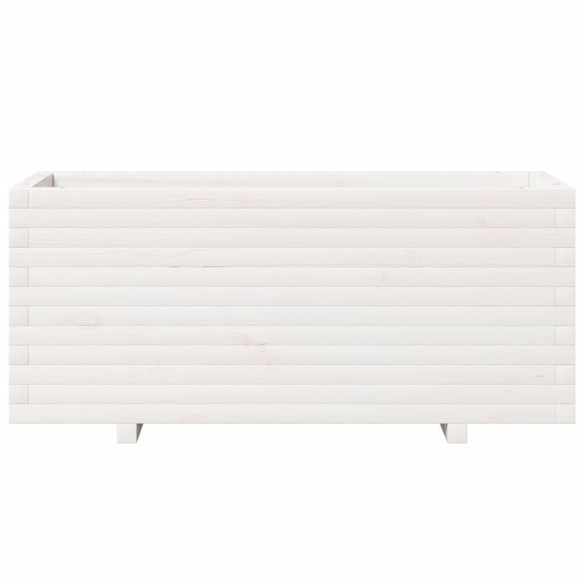 Jardinieră Grădină Albă - Lemn Masiv de Pin - 110x40x49,5 cm