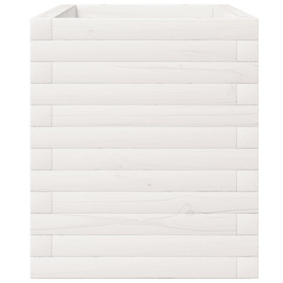 Jardinieră Grădină Albă - Lemn Masiv de Pin - 110x40x49,5 cm