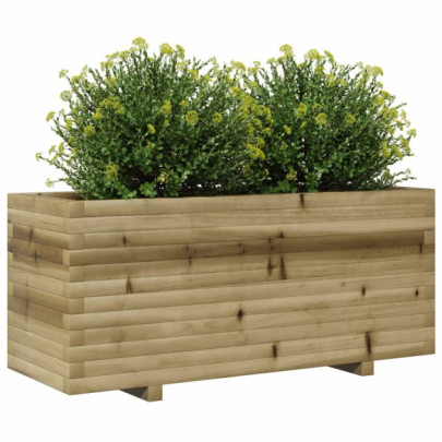 Jardinieră Grădină Lemn Pin Impregnat - 110x40x49,5 cm