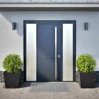 Jardiniere Grădină Negre 50x50 cm - Oțel Rezistent - 2 buc.