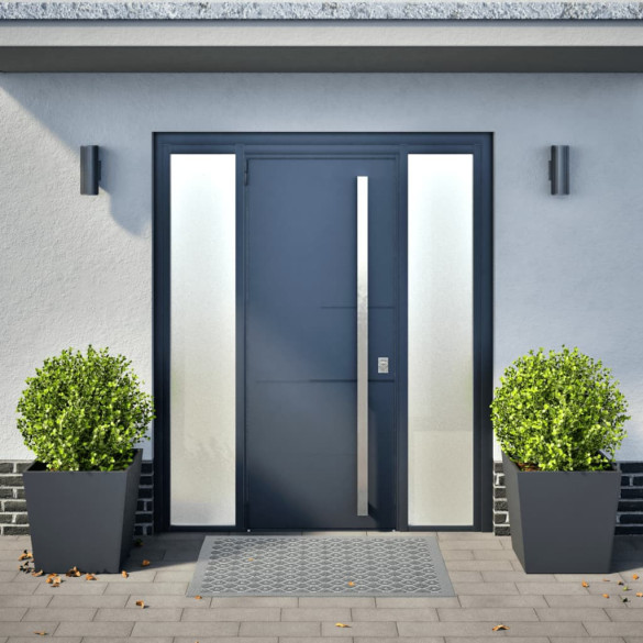 Jardiniere Grădină Antracit 50x50cm - Oțel Rezistent - 2 buc