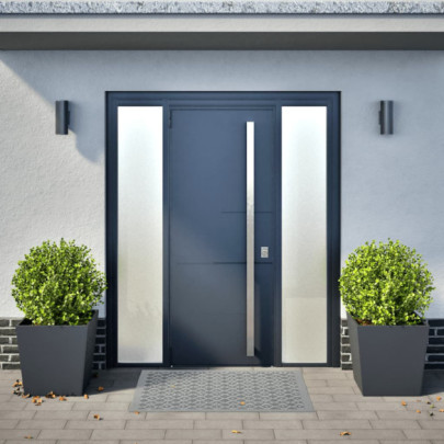 Jardiniere Grădină Antracit 50x50cm - Oțel Rezistent - 2 buc