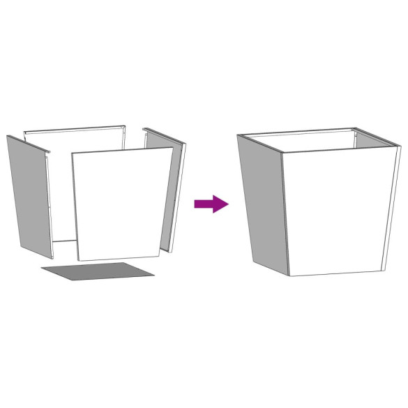 Jardiniere Grădină Antracit 50x50cm - Oțel Rezistent - 2 buc