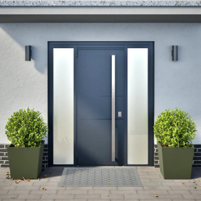 Jardiniere Grădină Oțel - 2 bucăți - Verde Măsliniu - 50x50x50 cm