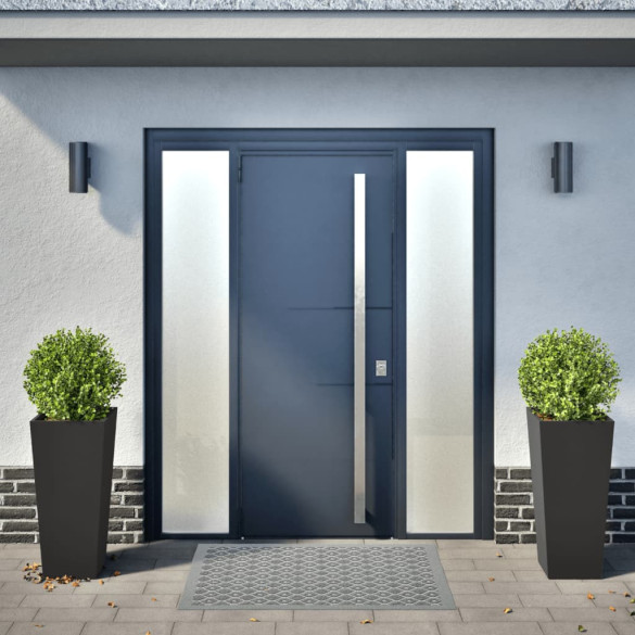 Jardiniere Grădină Oțel Negru - 2 bucăți - 35x35x75 cm