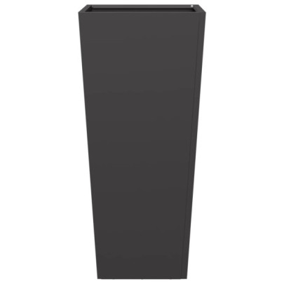 Jardiniere Grădină Oțel Negru - 2 bucăți - 35x35x75 cm