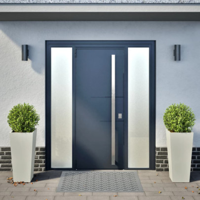 Jardiniere Gradina Otel - Set 2 Bucati - Alb - 35x35x75 cm