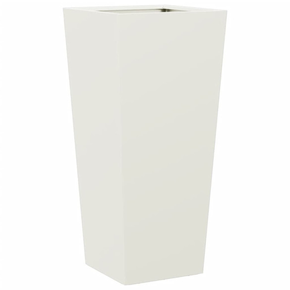 Jardiniere Gradina Otel - Set 2 Bucati - Alb - 35x35x75 cm