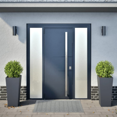 Jardiniere Grădină Antracit 35x35x75 cm - Oțel | 2 bucăți