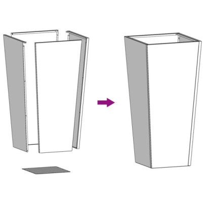 Jardinieră Oțel Inoxidabil 35x35x75 cm - Livrare Gratuită