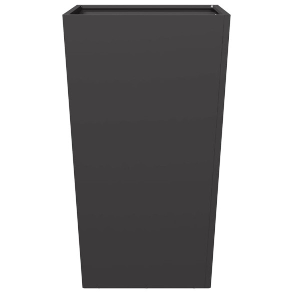 Jardiniere Gradina Otel 2 bucati Negru 45x45x75 cm