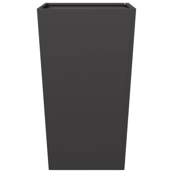 Jardiniere Gradina Otel 2 bucati Negru 45x45x75 cm