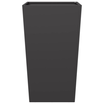 Jardiniere Gradina Otel 2 bucati Negru 45x45x75 cm