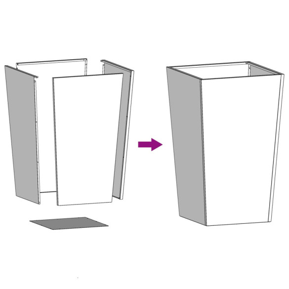 Jardiniere Gradina Otel 2 bucati Negru 45x45x75 cm