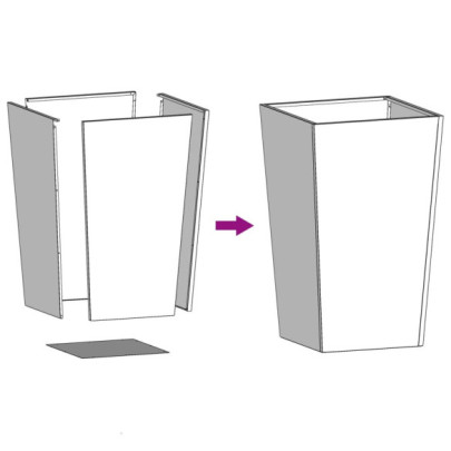 Jardiniere Grădină Oțel 45x45x75 cm - 2 bucăți - Verde