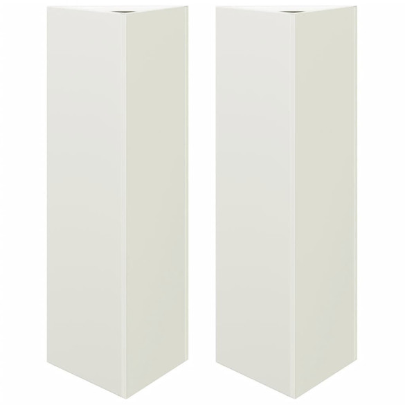 Jardiniere Grădină Triunghi - 2 bucăți Alb - Oțel Rezistent