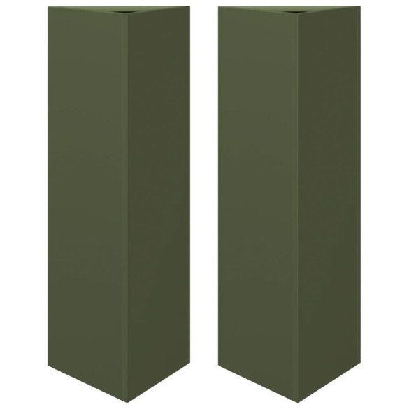 Jardiniere Grădină Oțel Triunghi - 2 bucăți - Verde