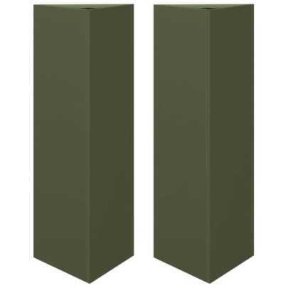 Jardiniere Grădină Oțel Triunghi - 2 bucăți - Verde