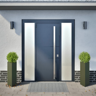 Jardiniere Grădină Oțel Triunghi - 2 bucăți - Verde