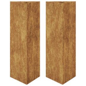 Jardiniere Grădină Triunghiulare Oțel Rezistent | 2 Bucăți 2