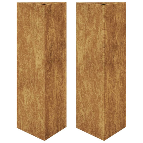 Jardiniere Grădină Triunghiulare Oțel Rezistent | 2 Bucăți