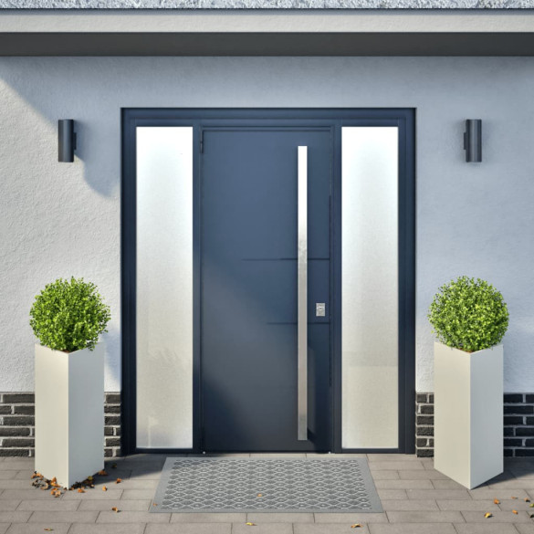 Jardiniere Grădină Oțel Triunghiulare - Set 2 Bucăți - Alb