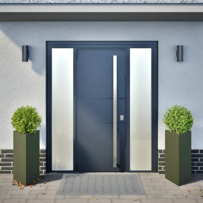 Jardiniere Grădină Triunghi - 2 Bucăți - Oțel Verde