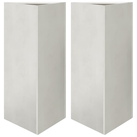 Jardiniere Grădină Oțel Inoxidabil Triunghi - 2 bucăți